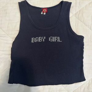 Navy baby girl crop top